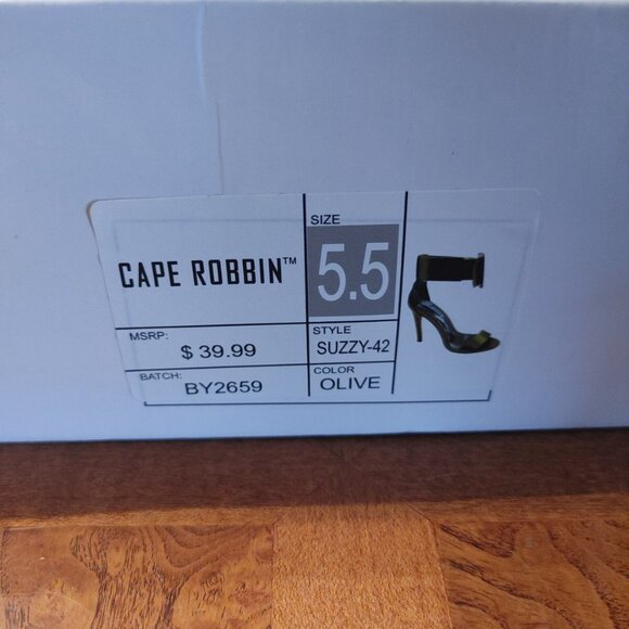 Cape Robbin Satin Open Toe Ankle Cuffed Stiletto Sandal Olive - Picture 7 of 7